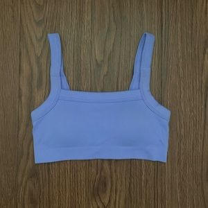 Blue seamless rib bralette